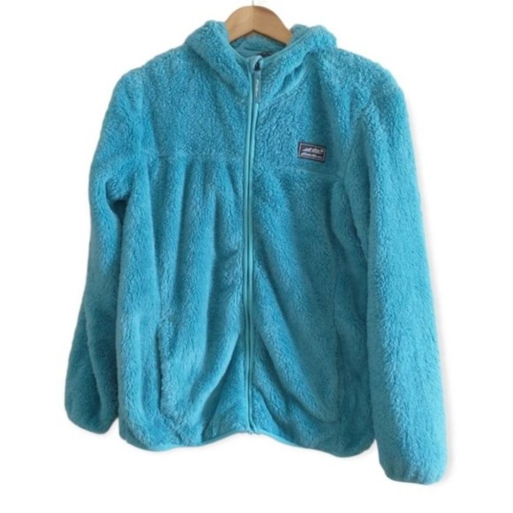 Eddie Baur 2021 Quest Plush Teddy Zip Up Hooded Jacket Teal Size Medium